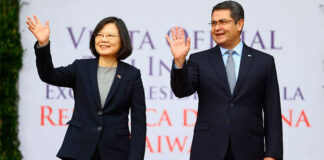 El presidente de Honduras llega a Taiwán para una visita de tres días