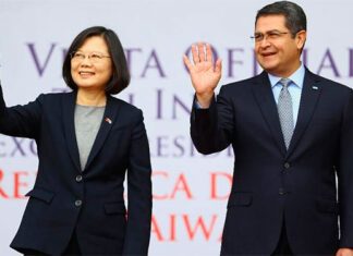 El presidente de Honduras llega a Taiwán para una visita de tres días