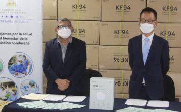 Un total de 30 mil mascarillas fueron donadas a Honduras por la República de Corea para prevención del Covid-19