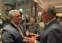 Nasry Asfura y el presidente de Colombia se comprometen a trabajar juntos para combatir el cambio climático