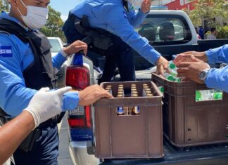 Decomisan una fuerte cantidad de bebidas alcohólicas valoradas en más de 100 mil lempiras por incumplimiento a la Ley Seca