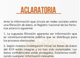 Base de datos no fue violentada asegura el RNP e invita a reclamar el DNI