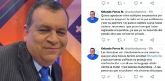 Ponce Morazán se disculpa por «encontronazo» político en programa de radio