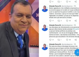 Ponce Morazán se disculpa por «encontronazo» político en programa de radio