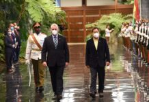 El presidente de Cuba recibe a su homólogo boliviano, Luis Arce