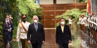 El presidente de Cuba recibe a su homólogo boliviano, Luis Arce