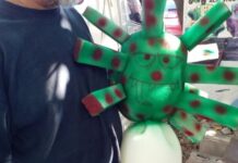 La representación del Covid-19 será quemada también a la medianoche de este 31 de diciembre en Honduras