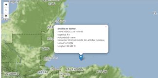 Se registra un sismo de magnitud 4,5 en la zona atlántica de Honduras
