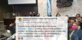España insta a Honduras resolver diferencias políticas en forma dialogada y respetando separación de poderes