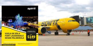 Spirit inicia vuelos de día desde Palmerola hasta Fort Lauderdale a 149 dólares ida y vuelta