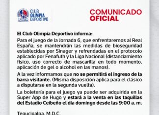Por precaución, Olimpia prohíbe ingreso de barra visitante en juego ante el Real España