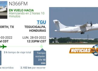 Avión del Departamento de Justicia de EE.UU. llega a Tegucigalpa al mediodía