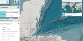 Se registra un sismo de 5.2 grados en la escala de Richter en Guanaja