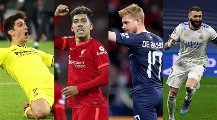 Villarreal-Liverpool y Manchester City-Real Madrid, se enfrentarán en las semifinales de la Liga de Campeones