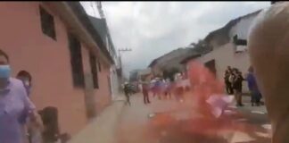 Helicóptero destruyó varias de las tradicionales alfombras de aserrín en Comayagua