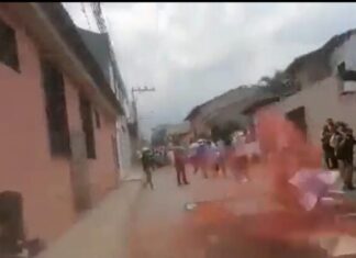 Helicóptero destruyó varias de las tradicionales alfombras de aserrín en Comayagua
