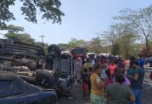 Asciende a cinco muertos y ocho lesionados en una colisión múltiple en norte del país