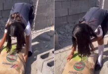 Joven quería dejar el colegio para grabar tiktoks y su padre la puso a trabajar como albañil