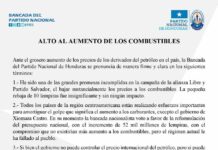 Partido Nacional pide al gobierno eliminar todo impuesto que se aplica a los combustibles