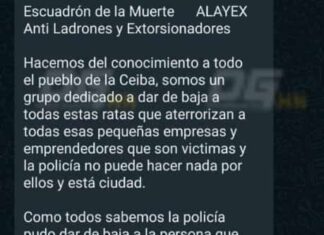 Investigan supuesto escuadrón de la muerte contra extorsionadores en La Ceiba