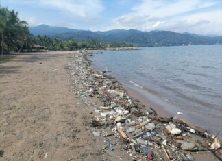Omoa invierte 60 mil lempiras a diario para la limpieza de playas por la basura que llega desde Guatemala