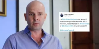 Ministro de Desarrollo Económico anuncia que empresarios maquiladores invertirán $500 millones en el país