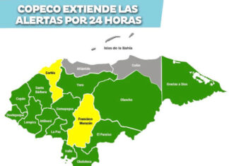 Copeco extiende las alertas por 24 horas ante los pronósticos de lluvias en el país