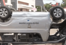 Varias personas resultaron heridas tras volcar autobús en SPS