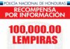 Policía de Honduras ofrece recompensa de 100,000 lempiras a quien brinde información sobre Angie Peña