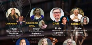 Junta Nominadora de candidatos a magistrados de la CSJ, está integrada