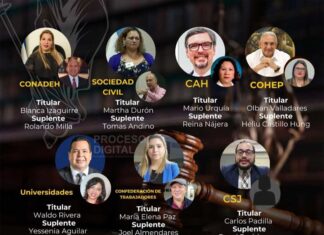 Junta Nominadora de candidatos a magistrados de la CSJ, está integrada