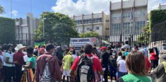 Garífunas protestan exigiendo respuesta por la desaparición de líderes del Triunfo de la Cruz