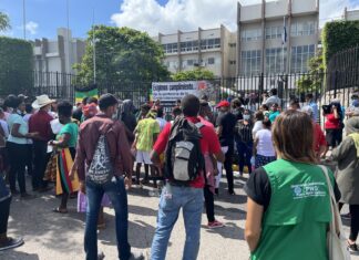 Garífunas protestan exigiendo respuesta por la desaparición de líderes del Triunfo de la Cruz