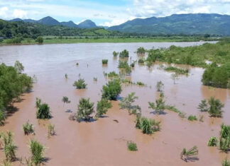 El río Ulúa inunda varias plantaciones y cañeras en Pimienta, Cortés por el aumento de su caudal debido a las fuertes lluvias