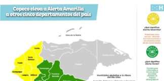 En alerta amarilla seis departamentos de Honduras por humedad y pronóstico de más lluvias