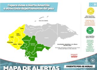 En alerta amarilla seis departamentos de Honduras por humedad y pronóstico de más lluvias