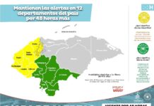 Copeco mantienen las alertas en 12 departamentos por pronóstico de más lluvias