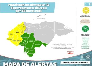 Copeco mantienen las alertas en 12 departamentos por pronóstico de más lluvias