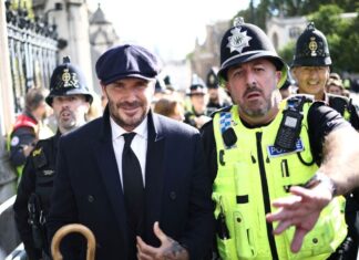 David Beckham está presente en la cola para ver la capilla ardiente de la reina Isabel II