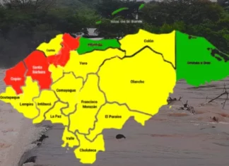 Honduras declara la alerta roja para Santa Bárbara y Copán por las intensas lluvias