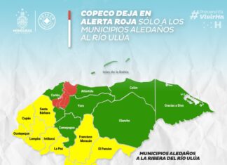 Copeco mantiene la alerta roja para los municipios aledaños al río Ulúa