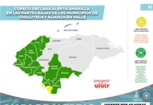 Declaran Alerta Amarilla en las zonas bajas de Choluteca y Alianza en Valle