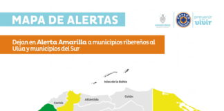 Alerta Amarilla por 48 horas para los municipios aledaños al río Ulúa, zonas del sur y Gracias a Dios