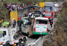 Al menos 20 muertos deja un accidente de tránsito en el suroeste de Colombia