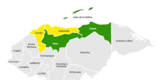 Decretan Alerta Amarilla para dos departamentos y se mantiene Alerta Verde en tres más