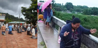 De rodillas, hondureños claman a Dios que los proteja ante llegada de la tormenta tropical Julia