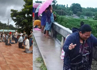 De rodillas, hondureños claman a Dios que los proteja ante llegada de la tormenta tropical Julia