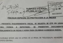 Presentan requerimiento fiscal contra juez de paz de Francisco Morazán
