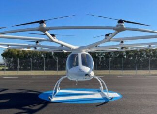 El primer taxi volador tripulado de Italia realiza su primera prueba de vuelo
