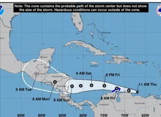 Cenaos informa que el próximo lunes estaría ingresando al país un ciclón tropical